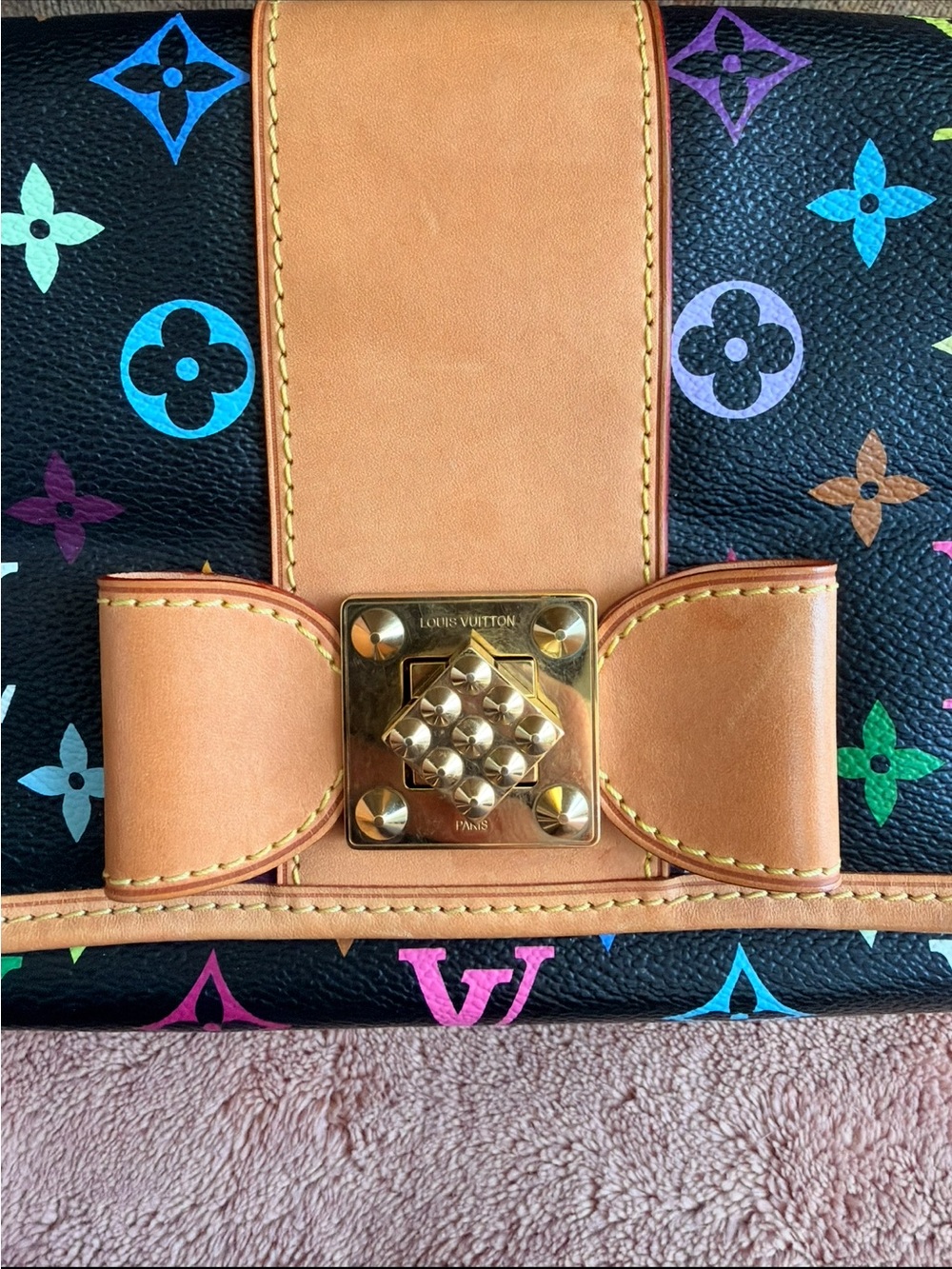 Authentic✨Louis Vuitton Murakami Multicolore
Patti Noir Black Shoulder Bag✨ - Picture 8 of 13